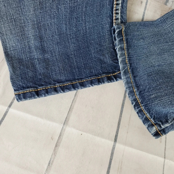 Mens Jeans  Relaxed Straight Leg 34W x 32L Whiskered Flap Pocket Twice Brand - Picture 10 of 11